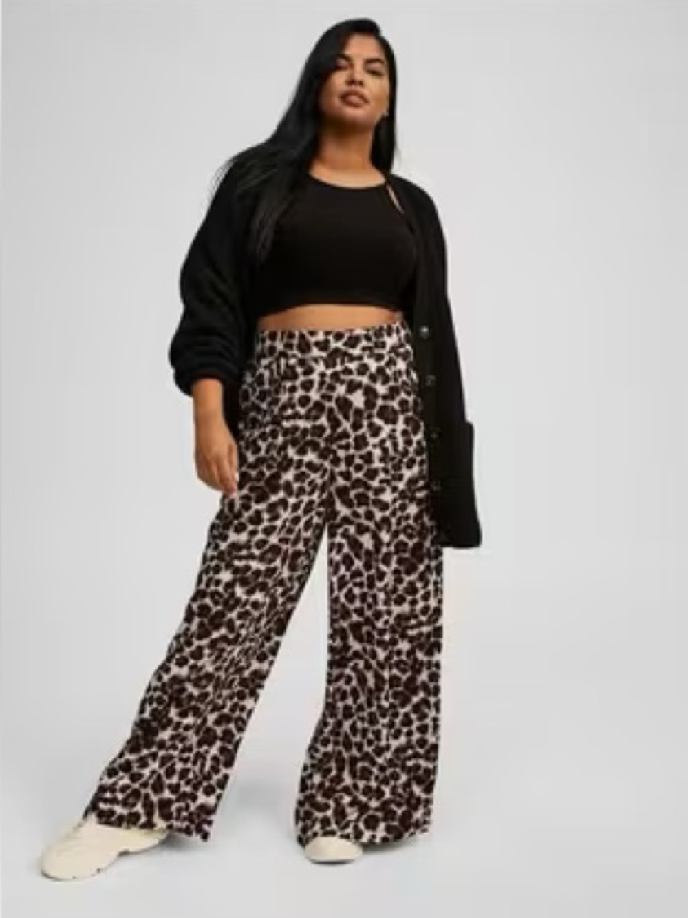 Torrid Cheetah Print High-Rise Pull On Cheetah Print Wide Leg Pants Size 4 (4X)